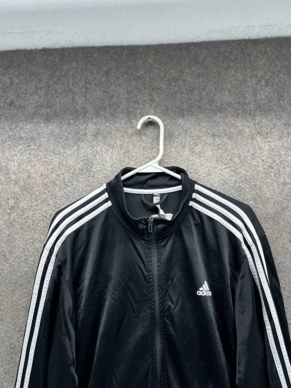 Adidas Track Jacket Mens XL Black Full Zip 3-Stripes James Maloney Gym Rugby